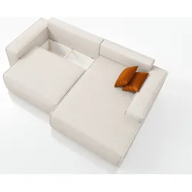mebloland Ecksofa TOR mit Schlaffunktion. Farbe: Cream. - Beige
