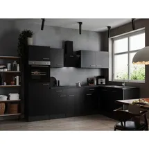Respekta Winkelküche L-Form 280 x 172 cm Grau Schwarz