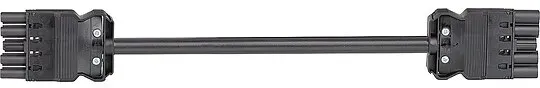 Verbindungsleit. Wieland GST18i5 1,0 m, schwarz, H05VV-F 5G2,5 mm2 5-polig, Buchse - Stecker