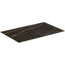 Waschtischplatte Conca, aus Keramik, 802x505x6mm, Marmor Noir Desir