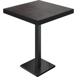 GGM Möbel BM | Bistro Stehtisch | 70 x 70 x 110 cm | Quadratisch | Schwarzer Rand | Wenge / Schwarz