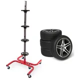 Bituxx Felgenbaum Bituxx Felgenbaum Rot/Schwarz, für 4 Reifen, bis 245 mm Reifenbreite, MS-19738, 360°-Rollen rot|schwarz