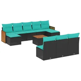 vidaXL Gartensofa-Set 11-tlg. schwarz