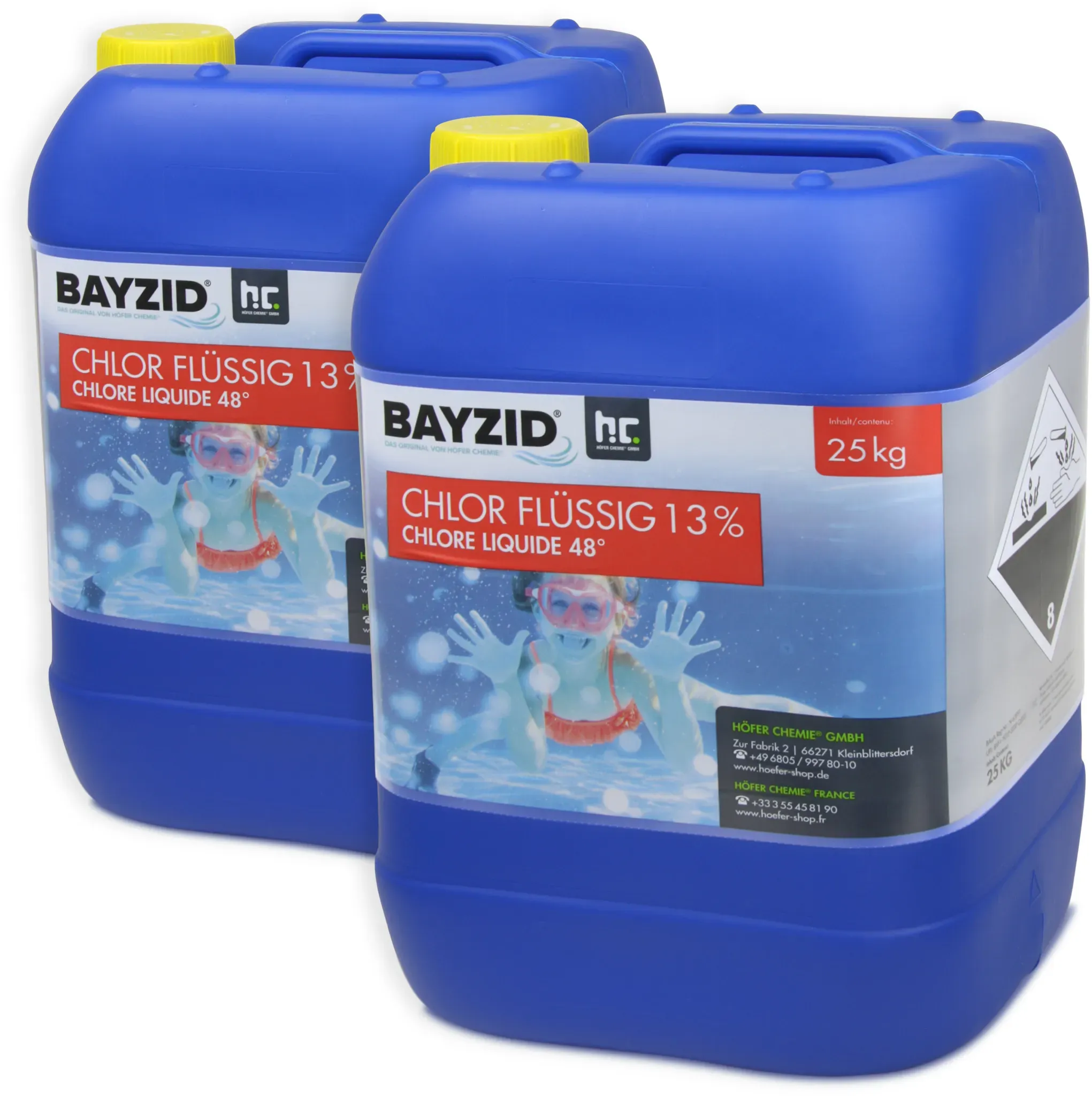 2 x 25 kg BAYZID® Chlor 13% flüssig