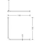 Hewi Duschvorhangstange 120 x 120 cm weiß