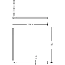 Hewi Duschvorhangstange 120 x 120 cm weiß