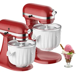 GVODE Eismaschine Aufsatz für Kitchen aid Eismaschine Set, Eiscreme und Sorbet Gelato Maker, passend für Kitchenaid eismaschine, für 4,5-5Qt Standmixer und 5-6-7Qt Schüsselheber
