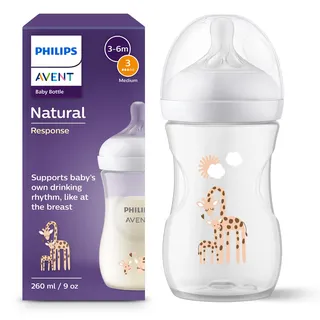 Philips Avent Natural Response - Babyflasche 260ml, mittlere Durchflussrate - SCY903/66