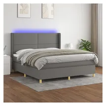vidaXL Boxspringbett 180 x 200 cm Dunkelgrau