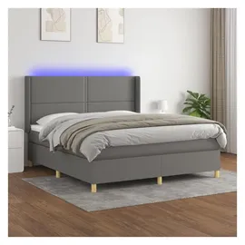 vidaXL Boxspringbett 180 x 200 cm Dunkelgrau