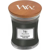 Woodwick Black Peppercorn Mini Jar Wachskerze Rund Grau 1