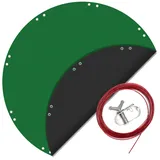 Wiltec Poolabdeckung rund Ø 520 cm, 200 g/m2 pe, UV-beständige Abdeckplane, 2in1 Poolplane für Sommer und Winter, schwarz/grün