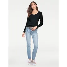 Heine Rundhalspullover Schwarz 38