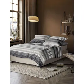 IRISETTE Wave-J 8651 gestreift grau 135 x 200 cm + 80 x 80 cm