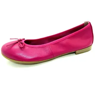 Marco Tozzi Damen Ballerinas aus Leder mit Schleife, Rosa (Pink), 39 EU