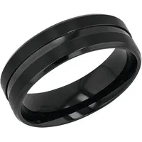 Amor Ring Edelstahl, IP Schwarz, in Schwarz | Gr.: 58