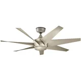 Elstead Lighting Lehr II 137 cm Deckenventilator Silber