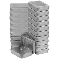 Kurtzy Metall Aufbewahrungsbox Mit Deckel Klein Silber (20er Pack)