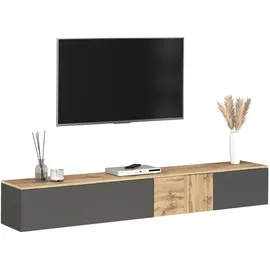 OTTO home ISEO Lowboard 200 cm Grau Holzwerkstoff