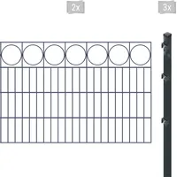 Arvotec Doppelstabmattenzaun 4 m x 80 cm Grau/Kunststoff