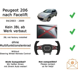 JUST SOUND best choice for caraudio Autoradio Einbaupaket Pioneer MVH-S320BT Peugeot 206 Clarion/VDO Bluetooth USB
