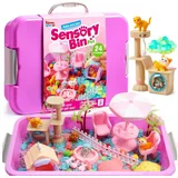 Klever Kits Sandform-Set Klever Kits Magic Sand Set Spielsand Baustelle Kinder Koffer Spielsand
