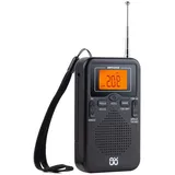 Handheld Mini Radio AM FM Dual Band Stereo Portable Pocket Radio Empfänger mit LED Display Lautsprecher Wecker Taschenradio