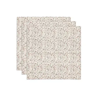 jollein Musselin Tuch Baby - Retro Flowers - 3er Pack - 70x70cm - 100% Baumwolle - Spucktuch