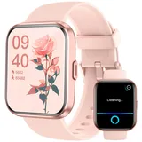 Woneligo Smartwatch Damen Herren, 1.8'' Fitnessuhr Damen mit Alexa eingebaute, Herzfrequenz, SpO2, Schlaf, Stress Monitor, 100+ Sportmodi, IP68 Wasserdicht Schrittzähler Uhr Damen für Android,iOS