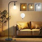 Hzitcigm Stehlampe Wohnzimmer, LED Stehleuchte mit Acryl Lampenschirm 3 Farbtemperaturen 3000-6500K 12W E27 Standleuchte Modern Leselampe mit Fußschalter Retro Stehlampe für Schlafzimmer, 165cm