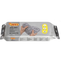 Jovi Air Dry Modelliermasse, gebrauchsfertig, lufttrocknend, auf Basis von Feuchtton, 1 kg in grau