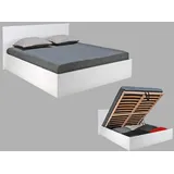 Weber Industries Bettkasten MADRID / Bett 140x190 - Weiß - Weiß