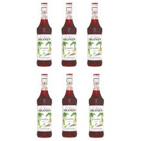 6 Flaschen | MONIN GRENADINE | 0,7l je Flasche | Vanille & rote Beeren