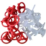 Fliesen Nivelliersystem Basic-Kit 3–25 mm Fliesenstärke – für Wand, Boden & Terrassenplatten | 3 mm Fugenstärke | 400 Gewindelaschen & 100 Drehhauben | für XXL & großformatige Fliesen (Feinsteinzeug)