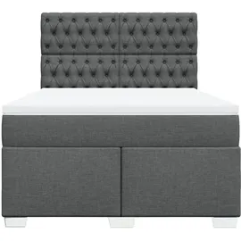 vidaXL Boxspringbett 140 x 200 cm Dunkelgrau