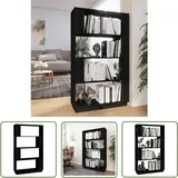 The Living Store - Bücherregal/raumteiler Schwarz 80x25x132 Cm Massivholz Kiefer - Holzregal - Buche - Bücherregal Schwarz - Regal Massiv - Sideboard