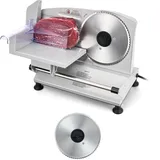 Vevor Allesschneider Fleischschneider 150 W elektrische Aufschnittmaschine mit 17 cm Klinge, Fleischschneidemaschine mit 0–15 mm einstellbarer Dicke, für gefrorenes Fleisch Schinken Prime Steak
