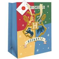 Danilo Promotions Limited Offizielle Harry Potter Luxus-Geschenktüte, Tasche Harry Potter Hogwarts, Harry Ron und Hermine Geschenktüte Weihnachten, Hogwarts Wrap