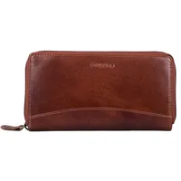 STILORD 'Saskia' Portemonnaie Damen Leder groß mit RFID Schutz viele Fächer Vintage Brieftasche im Querformat Geldbörse für EC-Karten Kleingeld Ausweis, Farbe:Mandel - braun