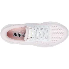 SKECHERS Go Walk Now White Textile / Pink Trim 36