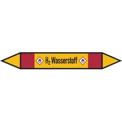 Rohrleitungskennzeichen H2 Wasserstoff - 187x26 mm Folie selbstklebend