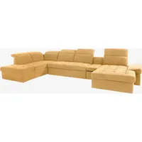 Wohnlandschaft SIT & MORE "Stardust U-Form", gelb (senf), B:412cm H:77cm T:233cm, Luxus-Microfaser (90% Polyester; 10% Polyamid);Luxus-Microfaser ALTARA NUBUCK (100% Polyester);Kunstleder SOFTLUX, Sofas, inklusive Kopfteilverstellung, Armlehnenfunktion und Tischelement