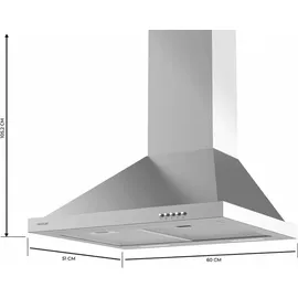Cecotec Bolero Flux PM 606500 Pyramiden-Dunstabzugshaube 60 cm Edelstahl