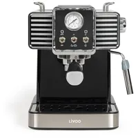 LIVOO Espressomaschine mit Aufschäumdüse 1,5 L 1350 W Schwarz