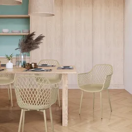 hjh living BEGIO L Gartenstuhl 59 x 59 x 108 cm beige