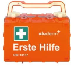 Söhngen aluderm® Erste-Hilfe-Koffer DG S DIN 13157, orange 3001407 , Maße (B x H x T): 28,7 x 24,1 x 15,2 cm