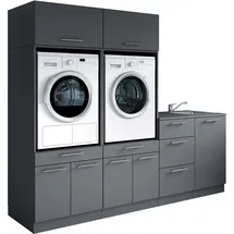 laundreezy Mehrzweckschrank-Set 236 x 200 x 68 cm Grau