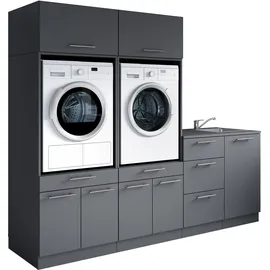 laundreezy Mehrzweckschrank-Set 236 x 200 x 68 cm Grau