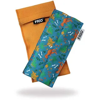 FRIO Diabetiker Insulin Kühltasche 18 x 8 cm | Für bis zu 2 Insulin Pens | Kühlt mit kaltem Wasser I Keine Kühlakkus oder Stromquellen notwendig | Wiederverwendbar (Dino)