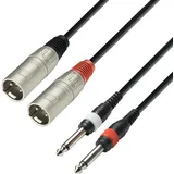 Adam Hall Kabel 2xjack 6.3 Mono A 2xxlr Male 3m Adam K3 K3tmp0300